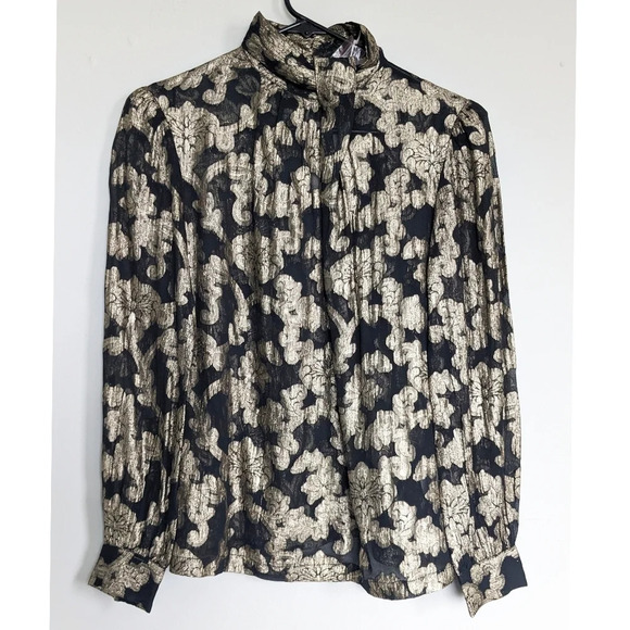 Mille Charlotte Top In Metallic Jacquard - Picture 2 of 8